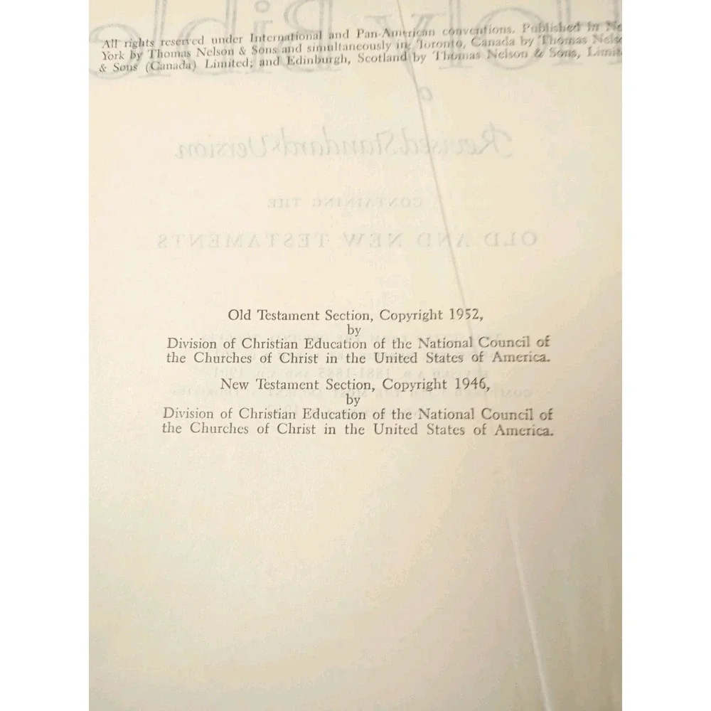 The Holy Bible Revised Standard Version Red Hardcover Thomas Nelson & Sons 1953